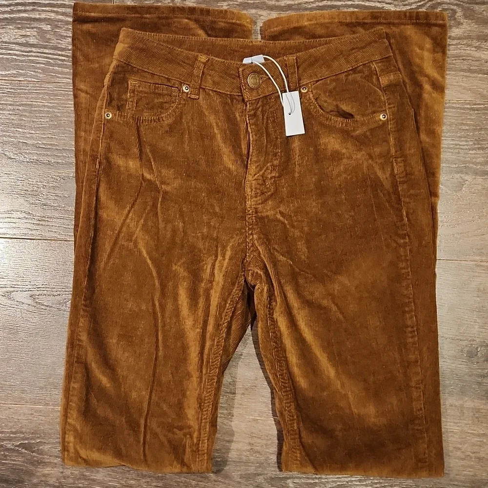 ❤️ NWT! ANTONIO MELANI ARIA HIGH RISE FLARE CORDUROY PANTS / JEANS In SEPIA, 2